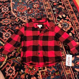 Cat & Jack Red Plaid Baby Kids Shirt 18 months ❤️🖤